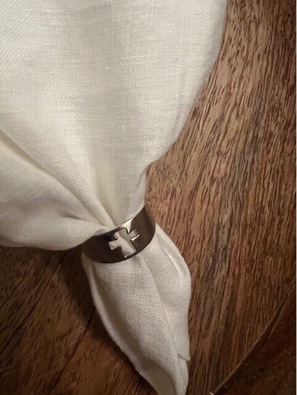 Sterling Silver Band Ring with Cross Cut Out - Size 7